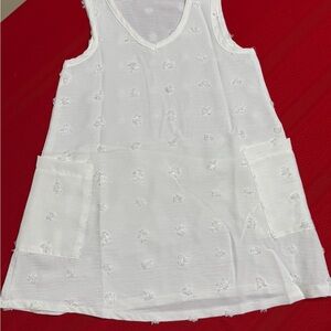 Generic White Flare Tank Top 22” Overall Height 13” Armpit to Armpit